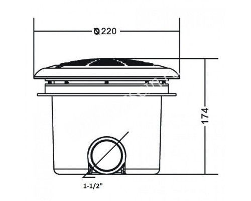 Донный слив под бетон Aquaviva EM2832C для бассейна