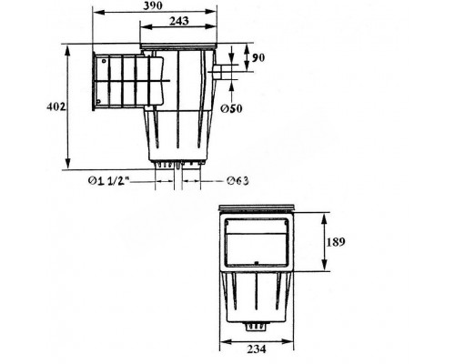 Скиммер под лайнер Standard KRIPSOL SKSL.C для бассейна