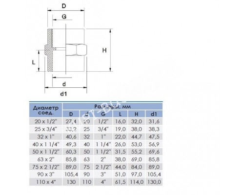 Муфта переходная ПВХ с внутр. резьбой 90x3" для бассейна