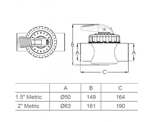 Кран Aquaviva V50-2 (E) двух позиционный 63 мм.