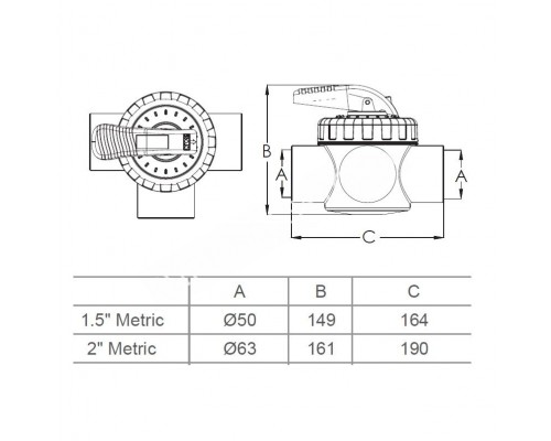 Кран Aquaviva V40-3 (E) трех позиционный 50 мм.