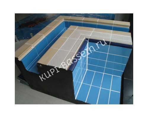 Плитка керамическая бордюрная Aquaviva для бассейна 240х115х30 мм