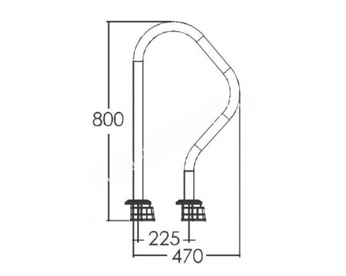 Поручень Aquaviva ARV (верхняя часть лестницы) для бассейна