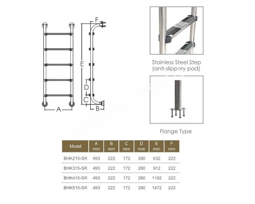Лестница Aquaviva BHK415-SR (4 ступ.) для бассейна
