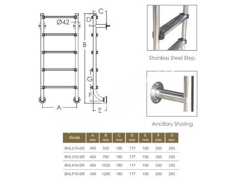 Лестница Aquaviva BHL415-SR (4 ступени) для бассейна