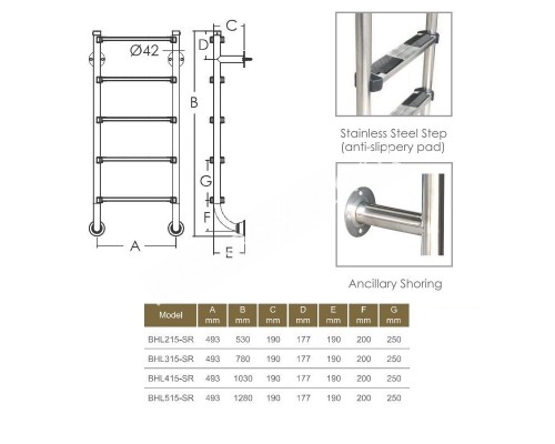 Лестница Aquaviva BHL515-SR (5 ступеней) для бассейна