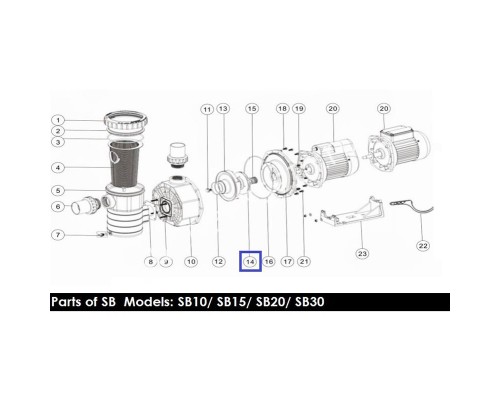 Крыльчатка  для насоса Aquaviva SB20/SR20 1311003
