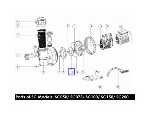 Крыльчатка  для насоса Aquaviva SC050 (1311009)