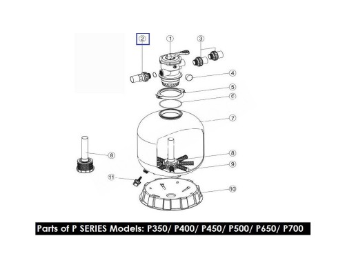 Муфта разборная Aquaviva со стеклом, диаметр 50 мм для бассейна