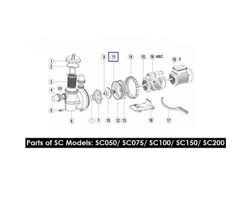 Сальник для насосов Aquaviva серия SC/SB/SR 04015001