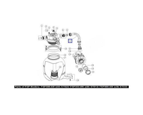 Шланг подключения фильт-насос для бассейна Aquaviva FSP300 89030202