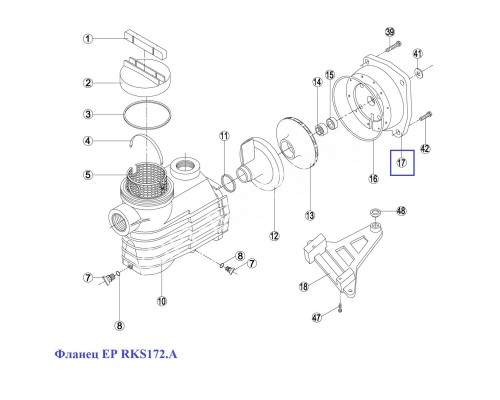 Крышка задняя (фланец) насоса KNG, KS, EP - RKS 172.A/ RBH0008.02R (RPUM0017.02R)
