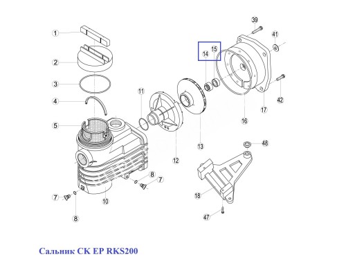 Сальник насоса CK, EP, KNG, ОК, KS, RKS 200.A/ RBH0005.02R/ RPUM1415.01R