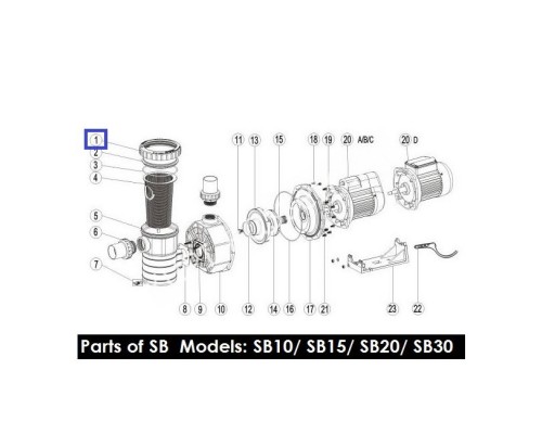 Муфта резьбовая крышки префильтра насоса Aquaviva (01021008)
