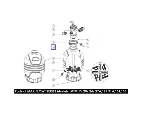 Резиновая прокладка под 6-поз кран для фильтра Aquaviva MFV (2010007) для бассейна Резиновая прокладка под 6-поз кран для фильтра Aquaviva MFV (2010007) для бассейна