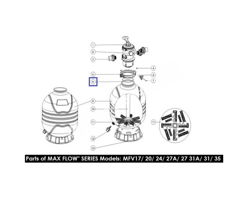 Резиновая прокладка под 6-поз кран для фильтра Aquaviva MFV (2010007) для бассейна