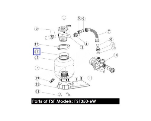 Резиновая прокладка для 6-позиционного крана Aquaviva V350-V700 для бассейна