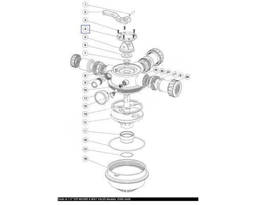 Прижимное кольцо верхн. 4-поз. клапана 1.5" для фильтров Aquaviva V350-V650 (1013040) Прижимное кольцо верхн. 4-поз. клапана 1.5" для фильтров Aquaviva V350-V650 (1013040)