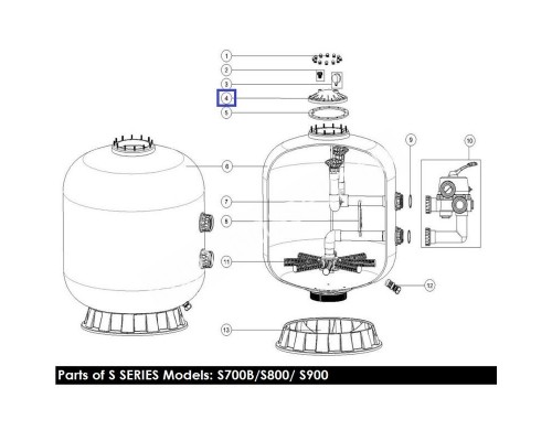 Крышка для фильтра Aquaviva S700-S900 (1172005) Крышка для фильтра Aquaviva S700-S900 (1172005)