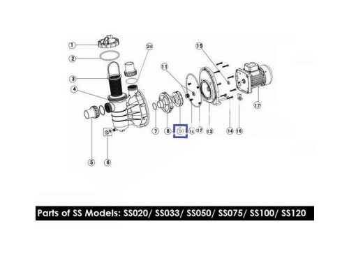 Крыльчатка для насоса Aquaviva SS033/SD033 (1311016) Крыльчатка для насоса Aquaviva SS033/SD033 (1311016)