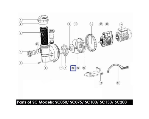 Крыльчатка для насоса Aquaviva SC100 (1311011) Крыльчатка для насоса Aquaviva SC100 (1311011)