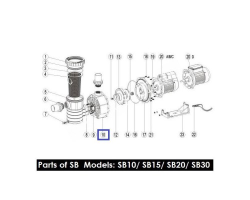 Корпус насоса Aquaviva SB/SR (89021308) Корпус насоса Aquaviva SB/SR (89021308)