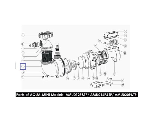 Корпус для насоса AquaViva серии AMU (16021) Корпус для насоса AquaViva серии AMU (16021)