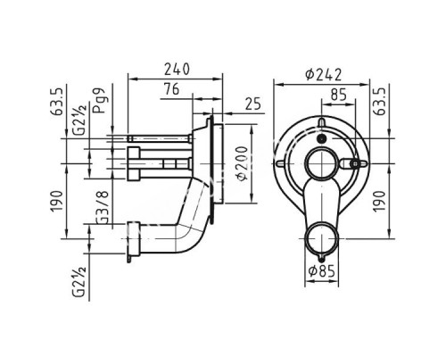 Закладной короб Fitstar 7610050 для Taifun, 240 мм