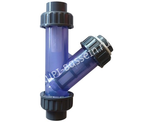 Фильтр сетчатый d32 ПВХ прозрачный корпус уплотнения EPDM