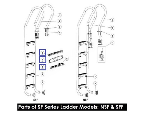 Запасная ступенька к лестницам Aquaviva для удобства в бассейне