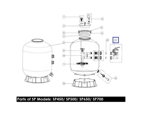 Кран шестиходовой Aquaviva MPV03 (1,5") боковой (88280811W)