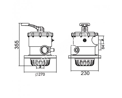 Кран шестиходовой Aquaviva MPV02 (2'') верхний