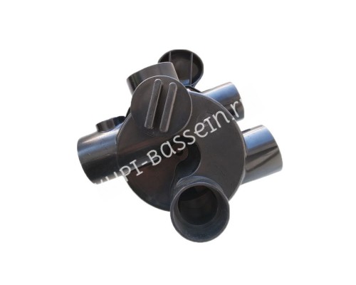 Кран шестиходовой Aquaviva MPV03 (1,5") боковой (88280811B) черный Кран шестиходовой Aquaviva MPV03 (1,5") боковой (88280811B) черный