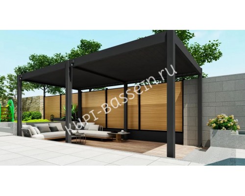 Пергола Aquaviva Модерн отдельностоящая (ручное управление ламелями) 3X3м RAL 7015 (Антрацит)