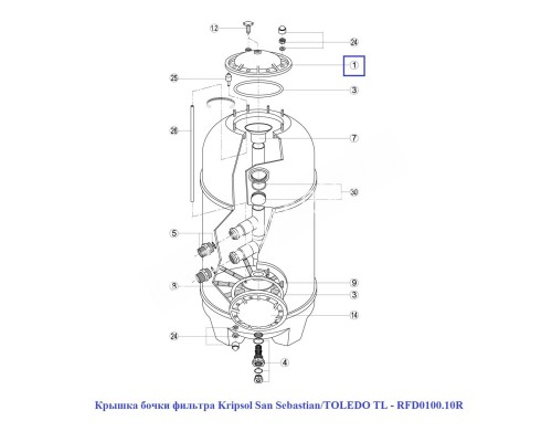 Крышка бочки фильтра Kripsol San Sebastian/АК RFD0100.10R/RRFI0001.01R