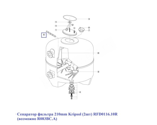 Сепаратор фильтра 210 мм Kripsol (2шт) RFD0116.10R (возможно R083BC.A) Сепаратор фильтра 210 мм Kripsol (2шт) RFD0116.10R (возможно R083BC.A)