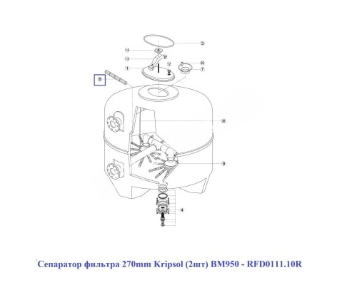 Сепаратор фильтра 270 мм Kripsol (2шт) BM950 - RFD0111.10R Сепаратор фильтра 270 мм Kripsol (2шт) BM950 - RFD0111.10R