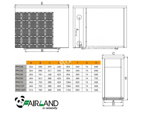 Тепловой инверторный насос Fairland IPHCR100T (35.8 кВт) для бассейна