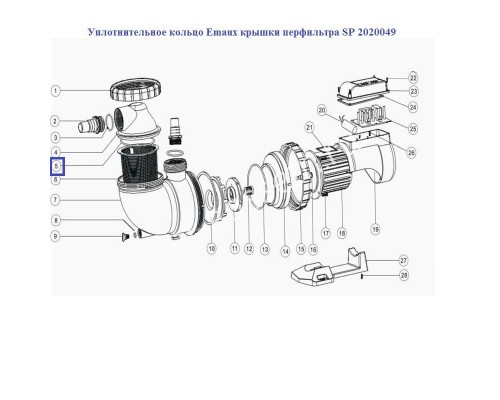Уплотнительное кольцо AquaViva крышки перфильтра SP 2020049 Уплотнительное кольцо AquaViva крышки перфильтра SP 2020049