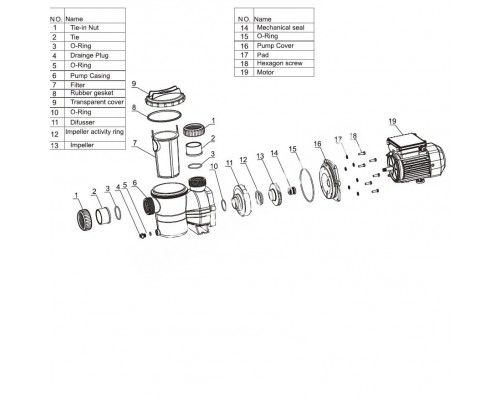 Насос Aquaviva LX SMP015M (220В, 4 м3/ч, 0.25НР) для бассейна