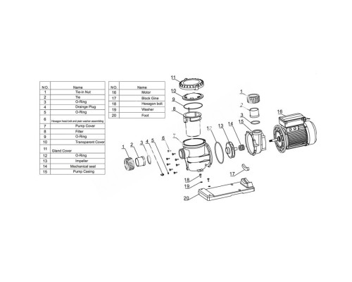 Насос Aquaviva LX STP250T (380В, 27 м3/ч, 2.5HP) для бассейна