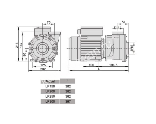 Насос Aquaviva LX LP200T (380В, 27 м3/ч, 2HP) для бассейна