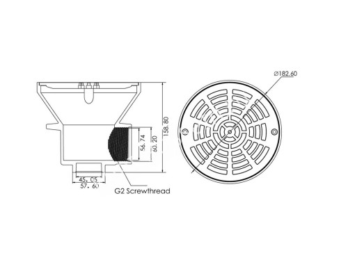 Слив донный под бетон Aquaviva EM2838 для бассейна