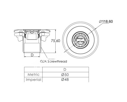 Форсунка стеновая под лайнер Aquaviva EM4412 (2") сопло "овал" для бассейна