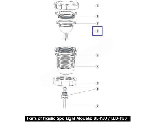 Лампа запасная 04011015 белая для Aquaviva LED-P50 для бассейна