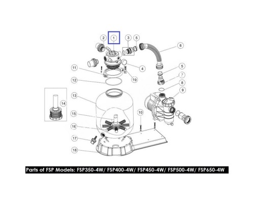 Кран четыреходовой (1,5'') Aquaviva MPV16 (MPV16/88281105B)