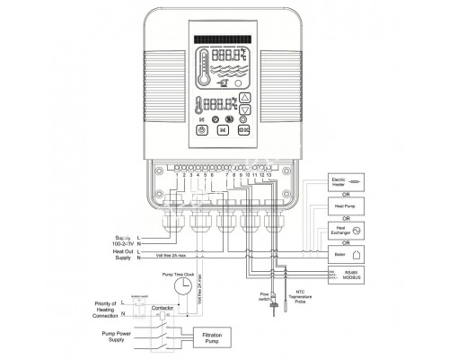 Цифровой контроллер Elecro Heatsmart Plus для бассейна G2\SST + датчик потока и температуры