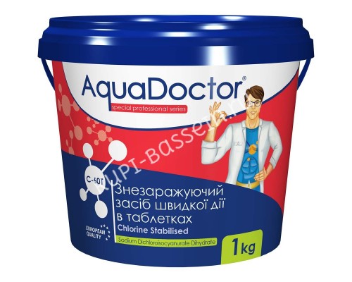 AquaDoctor C-60T 1 кг в таблетках для чистки бассейна AquaDoctor C-60T 1 кг в таблетках для чистки бассейна