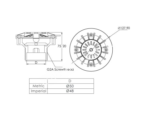 Форсунка донная под бетон Aquaviva EM2862 для бассейна
