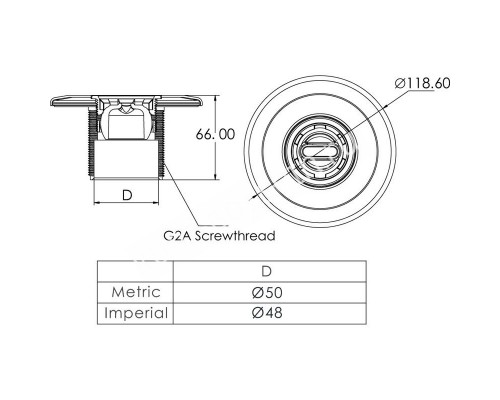 Форсунка стеновая под бетон Aquaviva EM4411 (2") сопло "овал" для бассейна